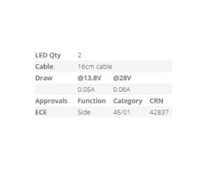 LED Autolamps 42ARM Red & Amber Side Marker - Each