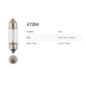 Narva 12V Festoon Globes Box of 10 - Various sizes