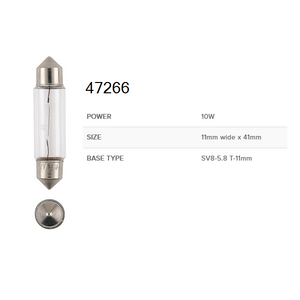 Narva 12V Festoon Globes Box of 10 - Various sizes