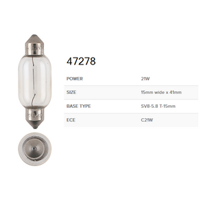 Narva 12V Festoon Globes Box of 10 - Various sizes