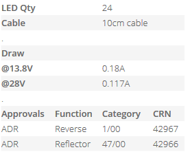 LED Autolamps J3WM Reverse Module & Insert 12/24 Volt - Each