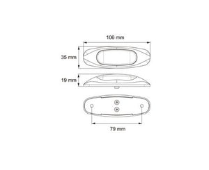 Lucidity Red Lens Marker Lamp w/ Chrome Surround - 22340NR-1V