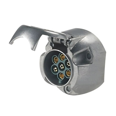 Hella Metal Trailer Socket 7 Pin Round  - 4901HE