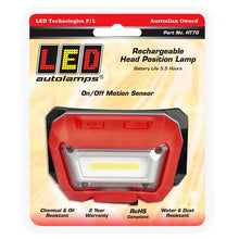 LED Autolamps HT70 Rechargeable Head Torch with On/Off Motion Sensor