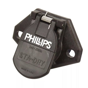 Phillips STA-DRY 7 Pin Heavy Duty Socket W/ Weather Guard Boot - 16-720S