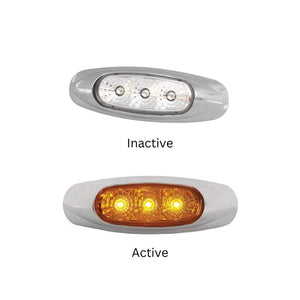 Lucidity Clear Lens Amber Marker Lamp w/ Chrome Surround - 22340NCA-1V