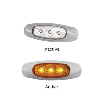 Lucidity Clear Lens Amber Marker Lamp w/ Chrome Surround - 22340NCA-1V