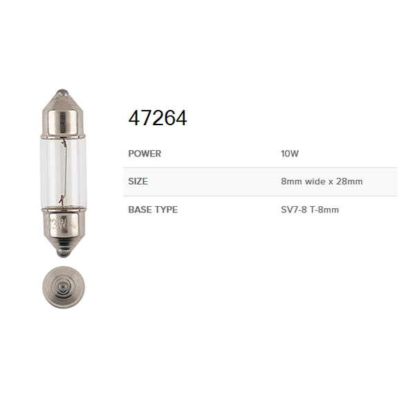 Narva 12V Festoon Globes Box of 10 Various sizes