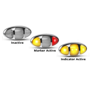 LED Autolamps 97CARIM Amber/Red Side Marker/Side Direction Indicator - Chrome
