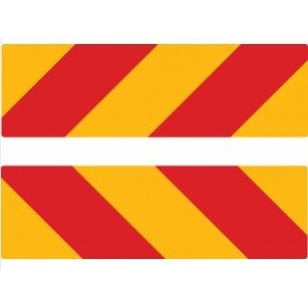 Pair of Fleetline Chevron Rear Marker Stickers 600 x 150mm Class 1