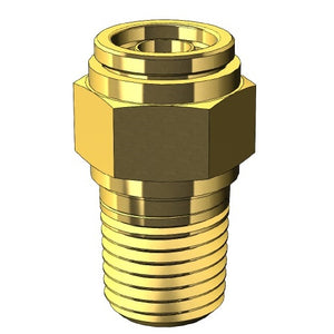 Brass Push to Connect Fitting - Metric Nylon Tube to Male NPT Thread