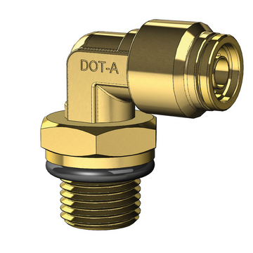 Brass Push to Connect Male Swivel Elbow - Metric Nylon Tube to Metric Thread