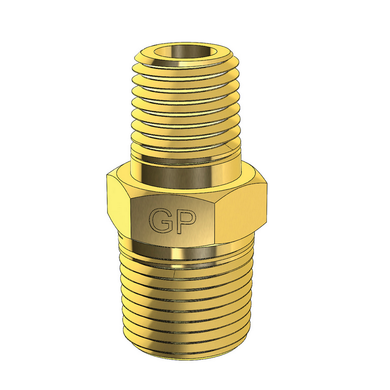 Brass Unequal Hex Nipple Metric to Imperial NPT