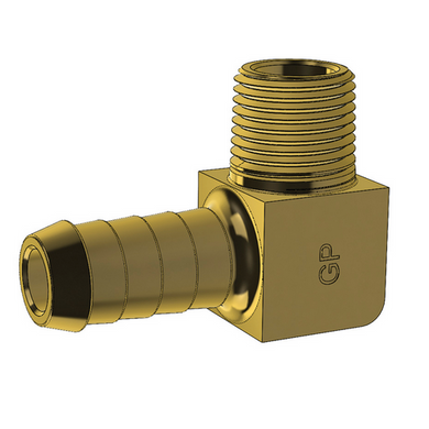 Brass Hose Barb 90 degree Elbow Imperial Hose Barb to Male Thread