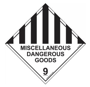 Miscellaneous Dangerous Goods 9 Sign - Poly or Sticker