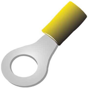 Yellow 9.5mm Insulated Ring Terminals