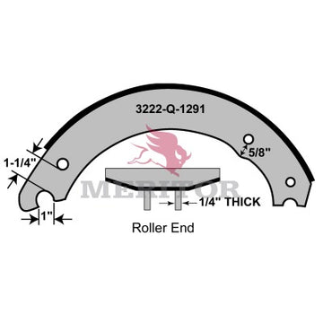 Meritor Premium 16.5 x 5 Steer Q Brake Shoe & Hardware Kit - MSKMG2A4524Q